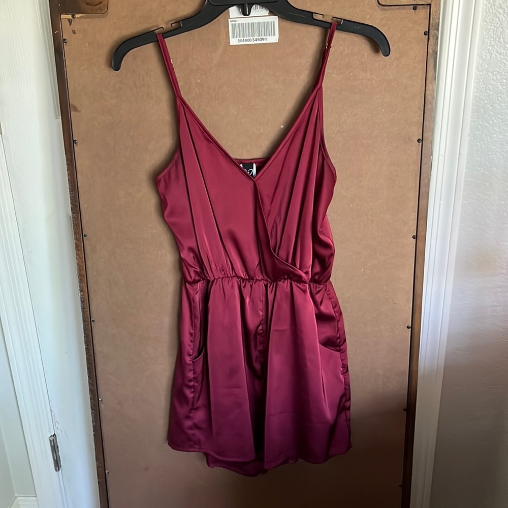Maroon Silk Romper (S)